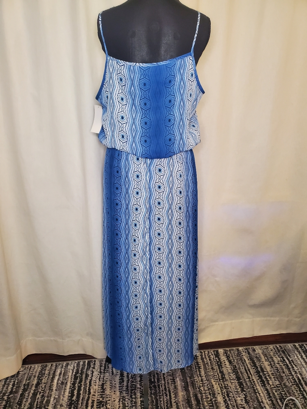 Express Blue Patterned Spaghetti-Strap Maxi Dress - Picture 2 of 4